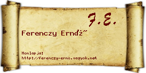 Ferenczy Ernő névjegykártya