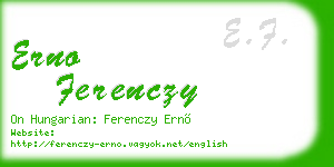 erno ferenczy business card
