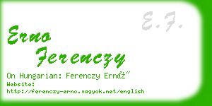 erno ferenczy business card